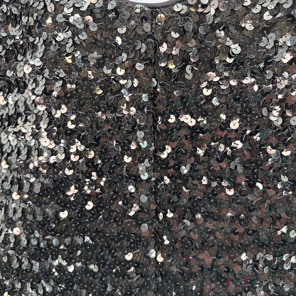 Roberta VTG 90's Black Sequin Dress Sparkly Stretch Cocktail Party Dress 14 Mini - Picture 6 of 9